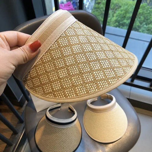 Straw sun visor Hat by Raspberry Eurybia