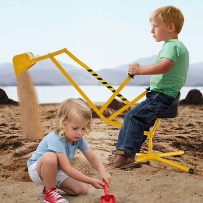 Sand Digger with 2-Handed Controls and Flexible Shovel for 3+ Years Old Kids-Yellow by GBruno Store