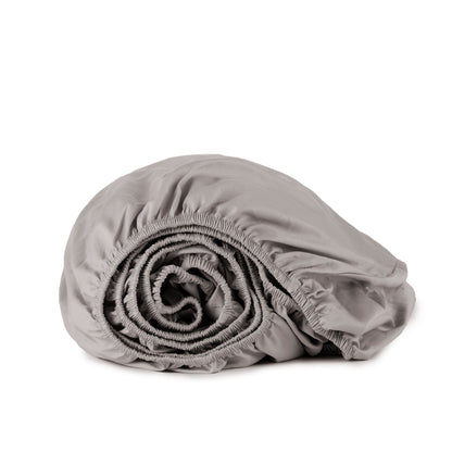 Whisper Organics 300 TC organic sateen fitted sheet in Dark Grey