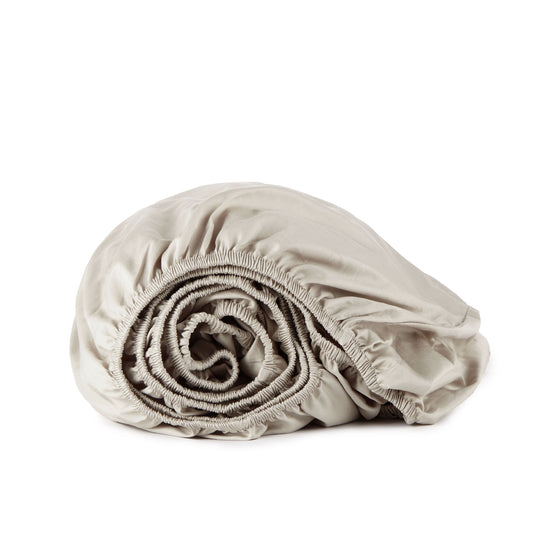 Whisper Organics 300 TC organic sateen fitted sheet in Pewter