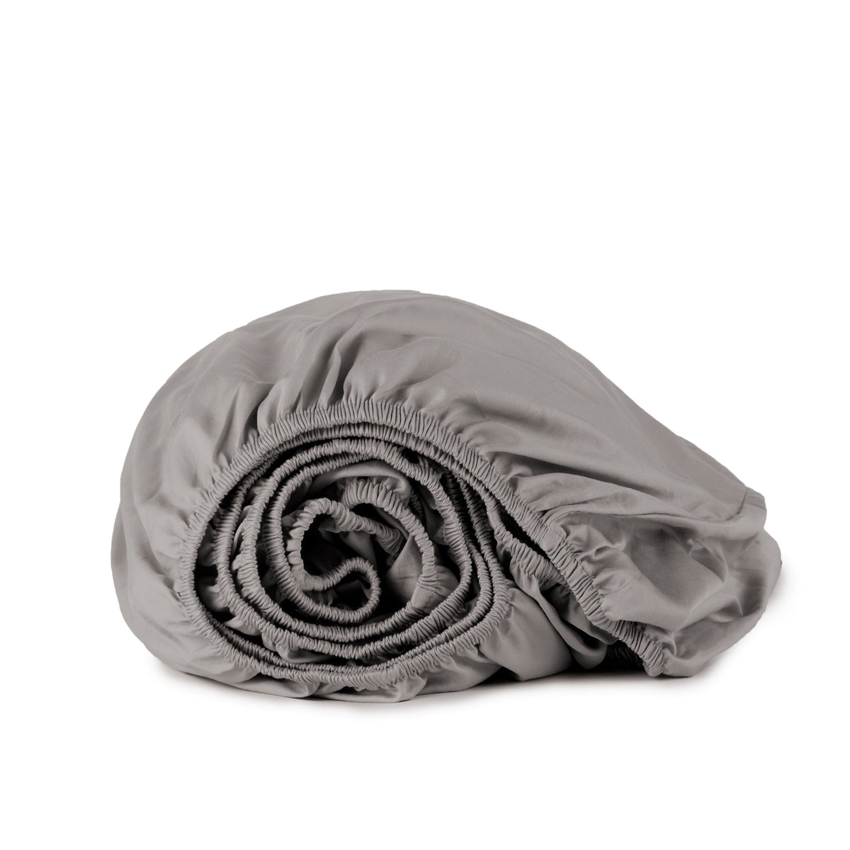 Whisper Organics 300 TC organic sateen fitted sheet in Stone