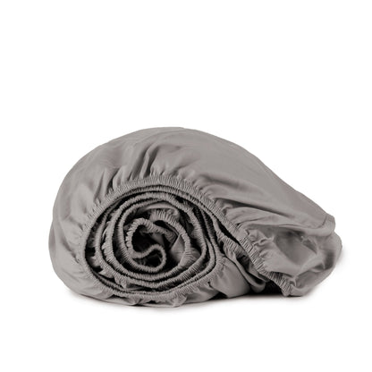 Whisper Organics 300 TC organic sateen fitted sheet in Stone