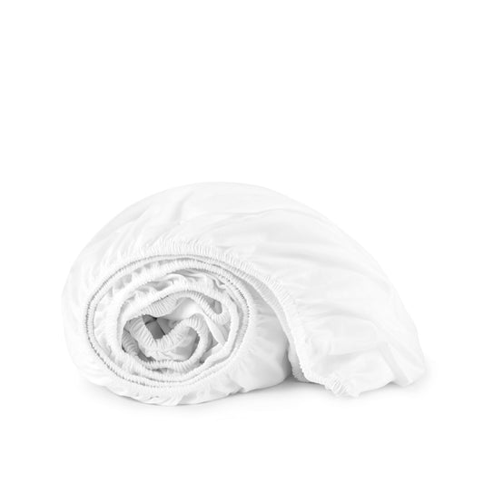 Whisper Organics 300 TC organic sateen fitted sheet in White