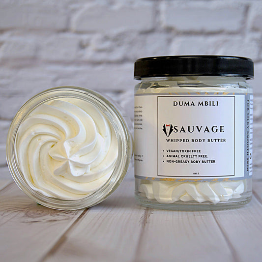 Sauvage whipped body butter with shea, mango and cocoa butter
