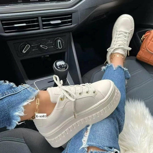 Flat Womens Sneakers Casual Platform Women's Shoes by Coffee Jasper