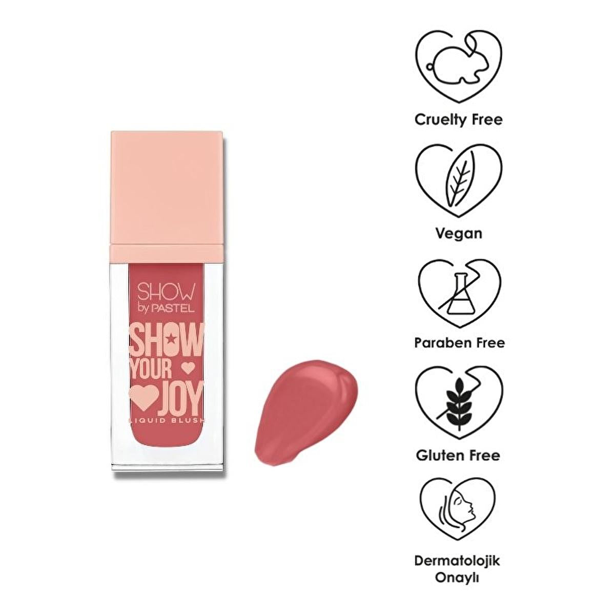 Show By Pastel Show Your Joy Liquid Blush - Natural Dewy Finish, Vegan & Cruelty-Free, Moisturizing, Portable - Gluten & Paraben Free by Beauty Care Bag