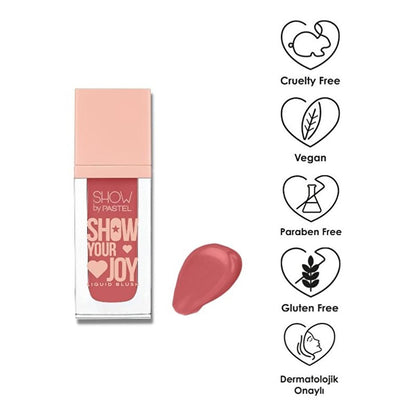 Show By Pastel Show Your Joy Liquid Blush - Natural Dewy Finish, Vegan & Cruelty-Free, Moisturizing, Portable - Gluten & Paraben Free by Beauty Care Bag