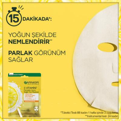 Garnier Vitamin C Brightening Sheet Face Mask for All Skin Types - Nourishing, Hydrating, and Brightening Skincare by Beauty Care Bag