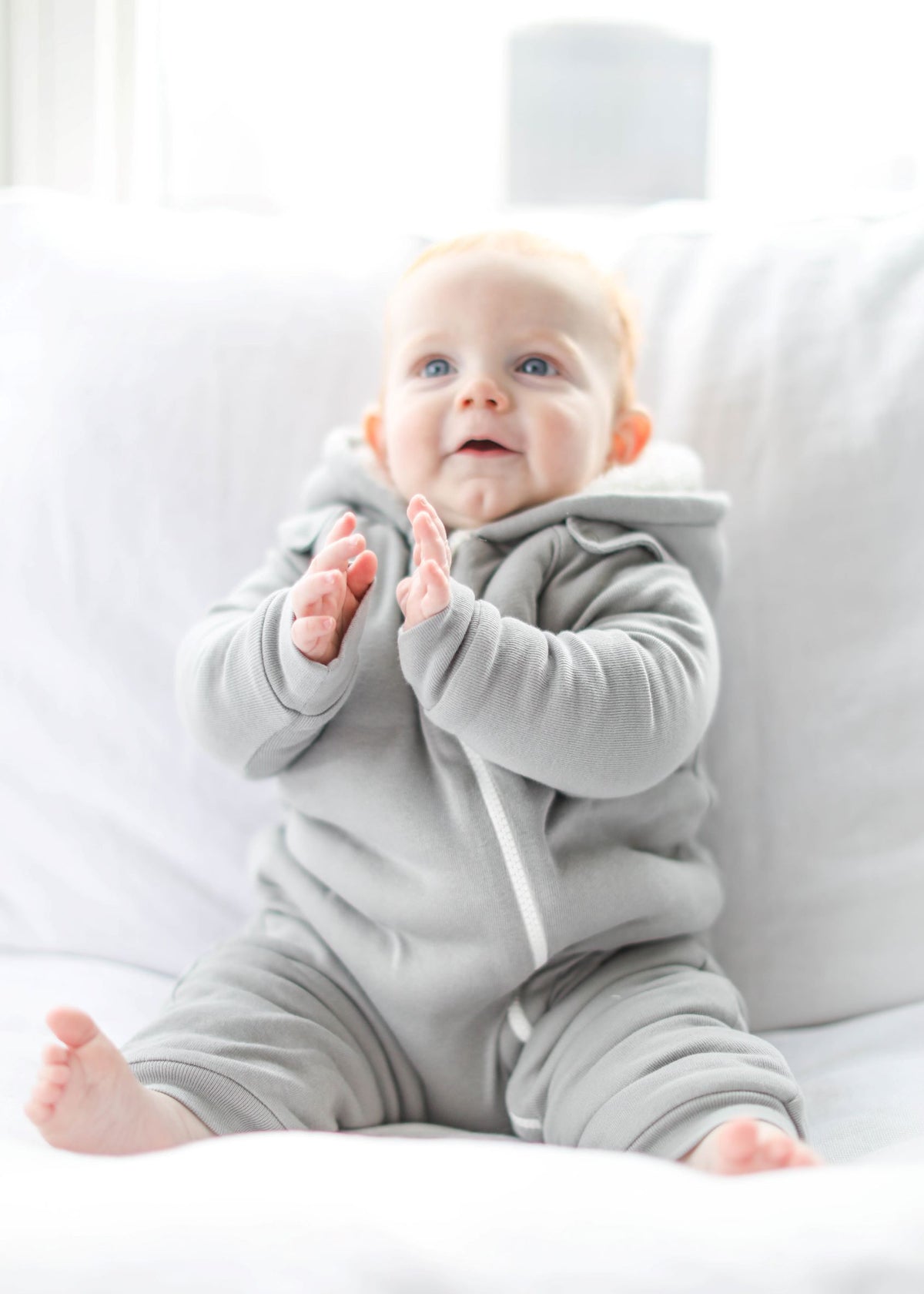Smart Cuddly Jumpsuit + Bib - Gray by Fuchsia Milo