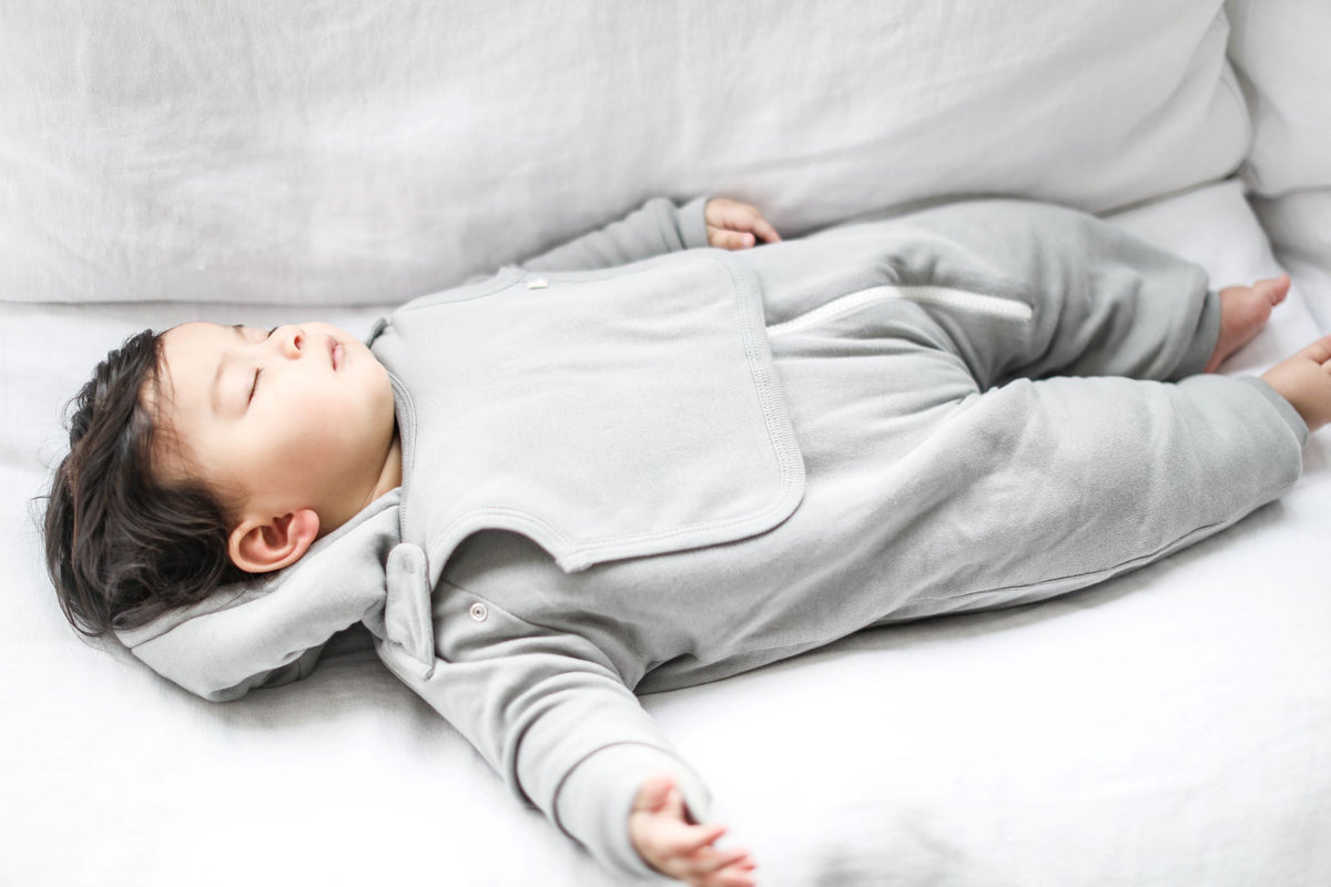 Smart Cuddly Jumpsuit + Bib - Gray by Fuchsia Milo