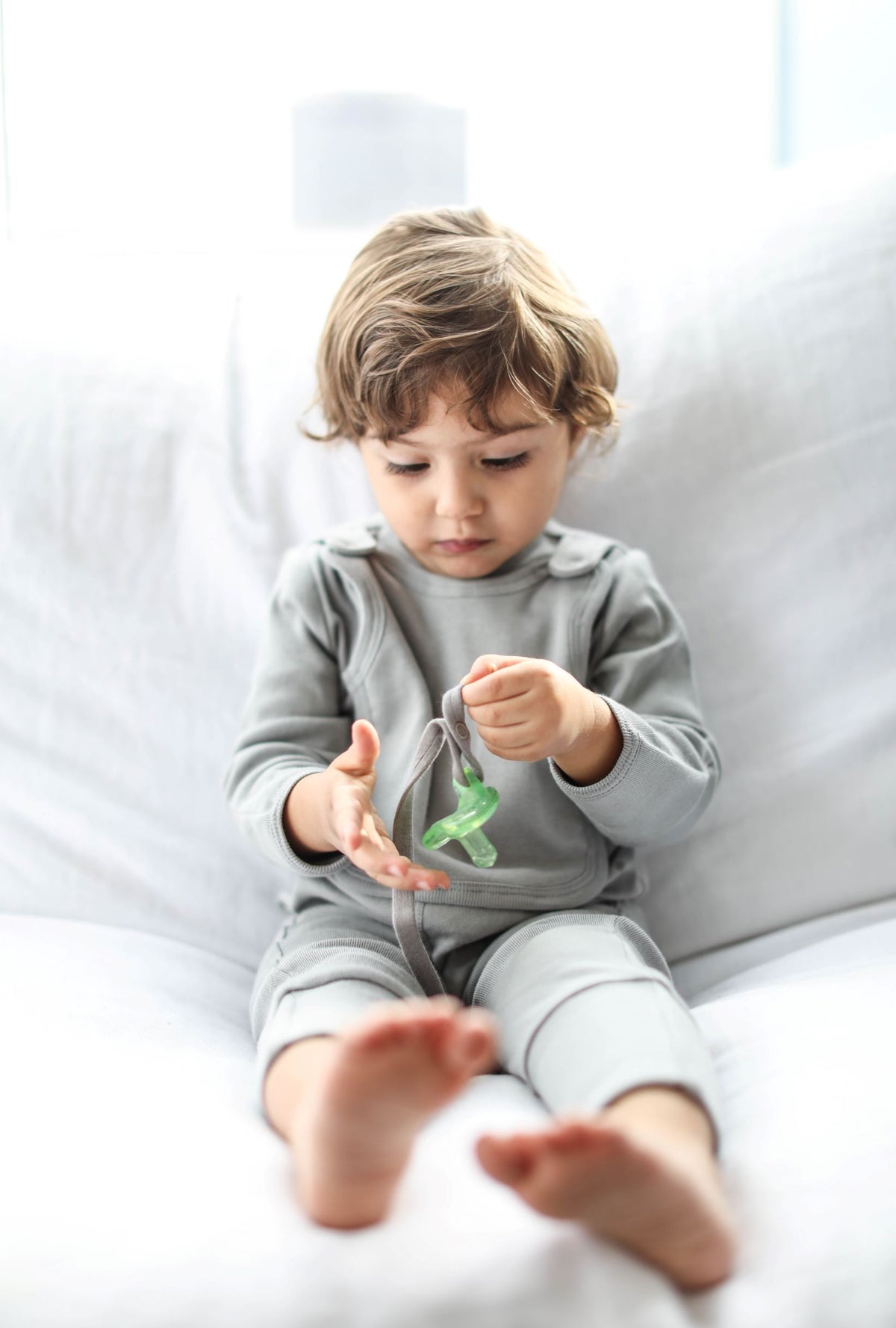 Smart Footed One-Piece + Bib - Gray by Fuchsia Milo