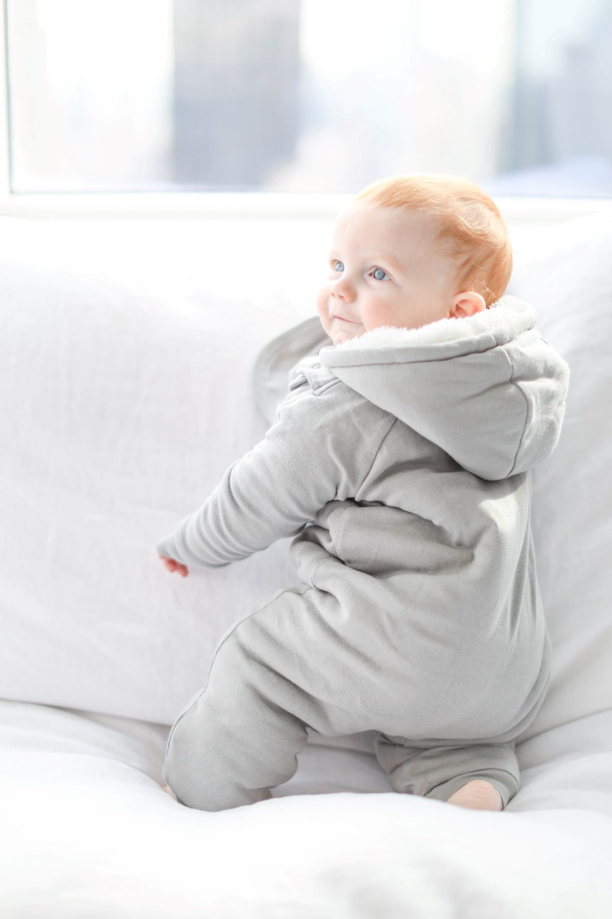 Smart Cuddly Jumpsuit + Bib - Gray by Fuchsia Milo
