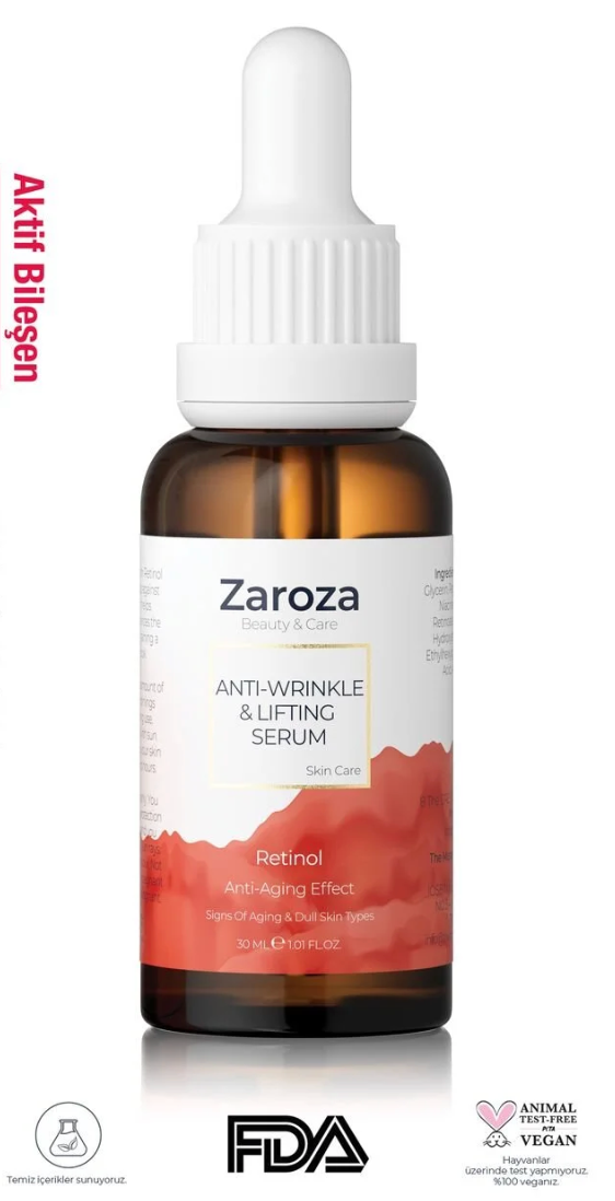 Zaroza Retinol Serum 30ml | Anti-Wrinkle, Lifting & Brightening Care with Niacinamide & D-Panthenol by Beauty Care Bag