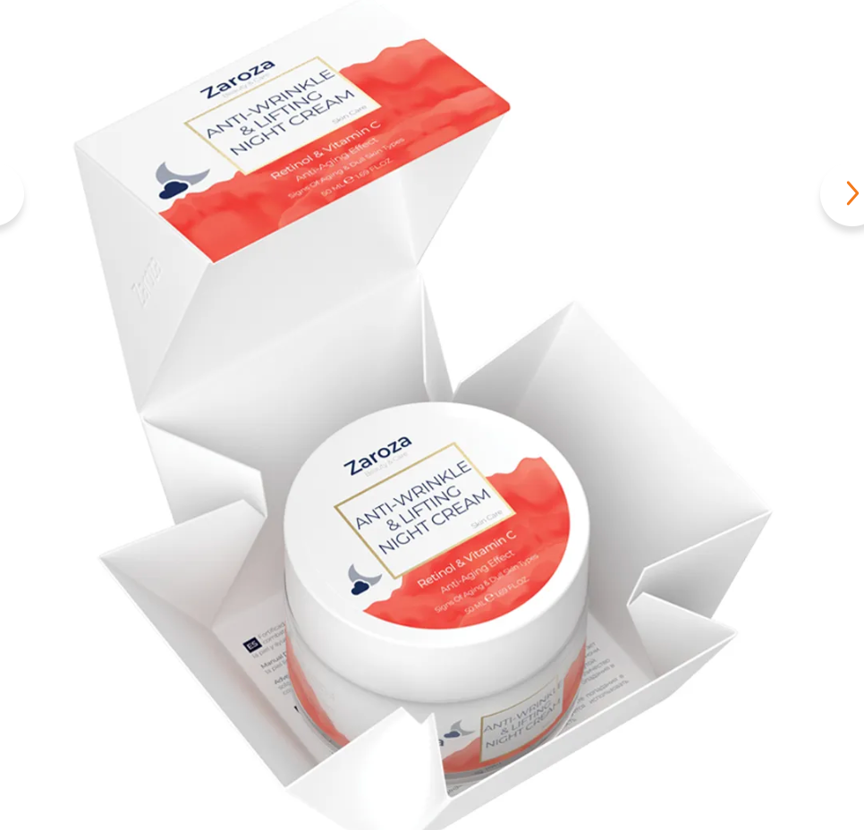 Zaroza Retinol Night Cream 50ml | Anti-Wrinkle, Lifting & Moisturizing Face Cream with Shea Butter, Hyaluronic Acid & Collagen Support by Beauty Care Bag
