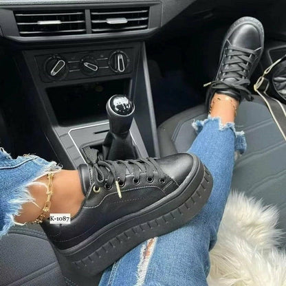 Flat Womens Sneakers Casual Platform Women's Shoes by Coffee Jasper