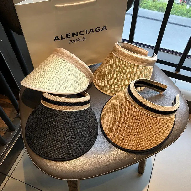 Straw sun visor Hat by Raspberry Eurybia