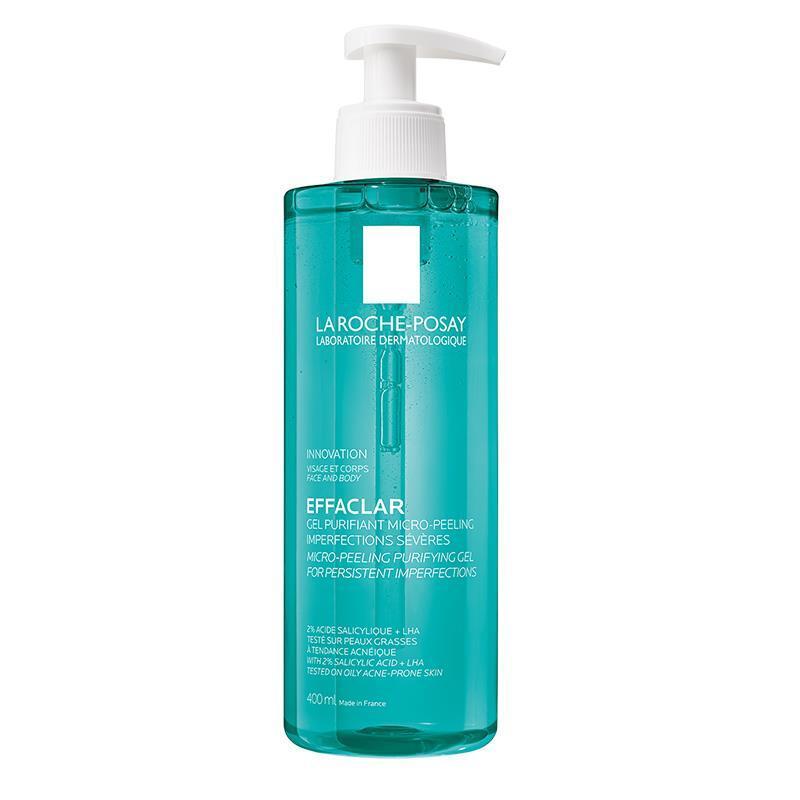 La Roche-Posay Effaclar Micro-Peeling Facial Cleanser - 400ml - Acne Treatment, Gentle Exfoliation for Smoother Skin by Beauty Care Bag