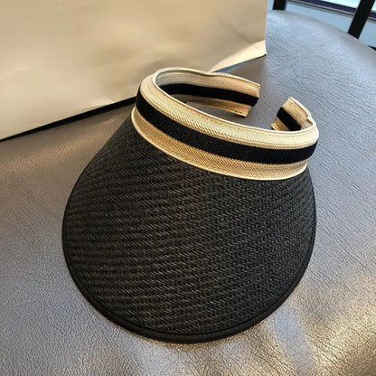 Straw sun visor Hat by Raspberry Eurybia