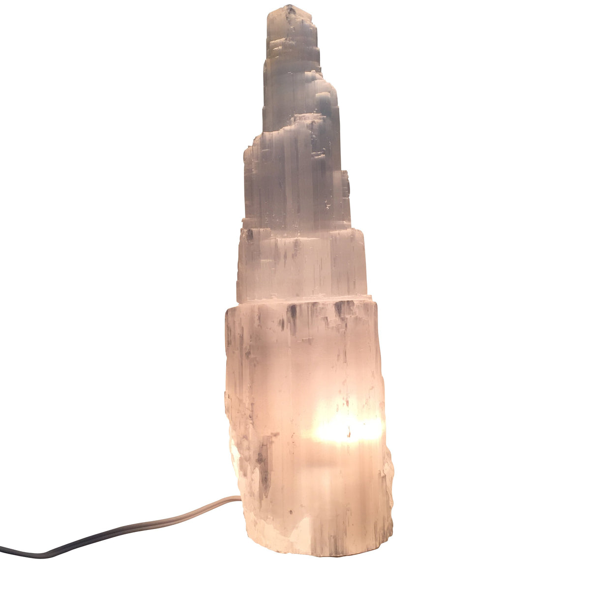 Selenite Crystal Skyscraper Lamp Prime by Teal Lily