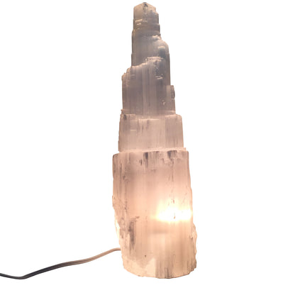 Selenite Crystal Skyscraper Lamp Prime by Teal Lily