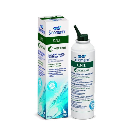 Sinomarin E.N.T. Hypertonic Nasal Spray - Natural Seawater Solution for Nasal Congestion Relief by Beauty Care Bag