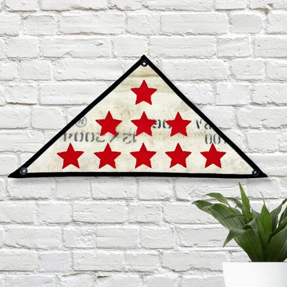 Service Star Triangle Flag - Fire Hose by Recycled Firefighter