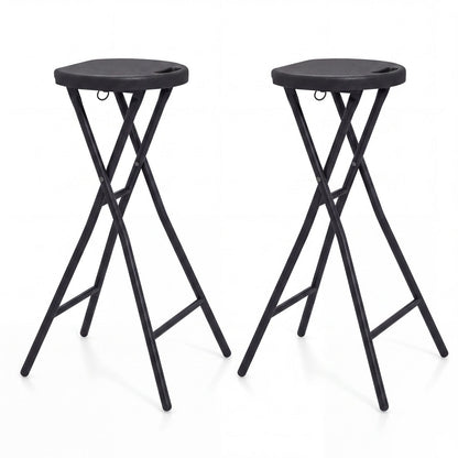 Folding Bar Stool Set of 2 - 27.5" Height with Carry Handle by DirectDeals