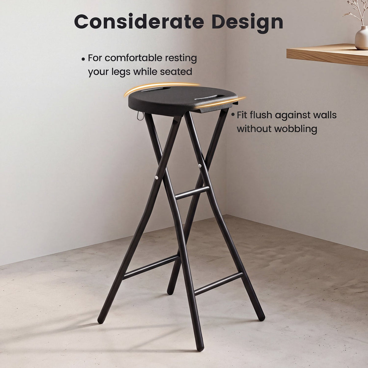 Folding Bar Stool Set of 2 - 27.5" Height with Carry Handle by DirectDeals