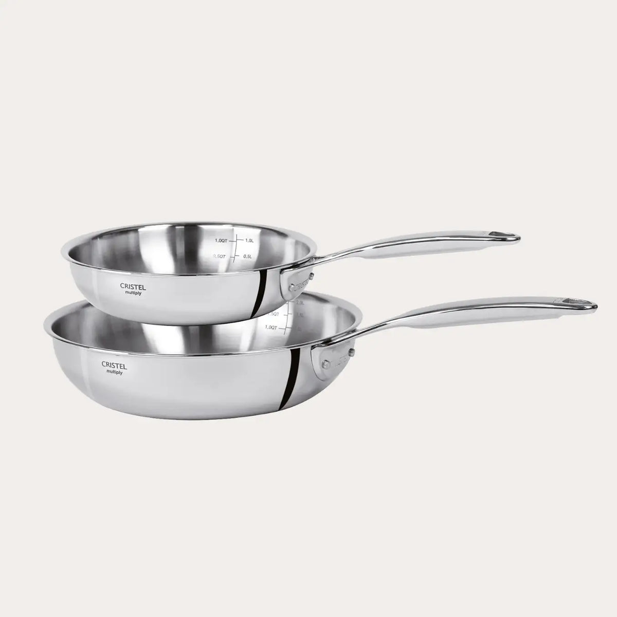 Set of 2 deep frying pans by CRISTEL USA