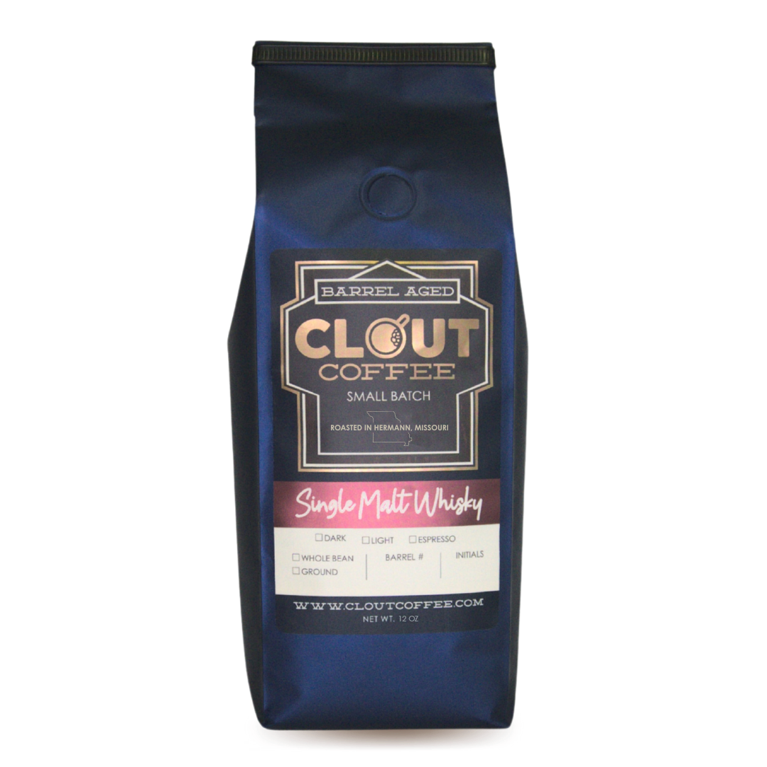 SINGLE MALT WHISKEY BARREL AGED | 12OZ by Clout Coffee