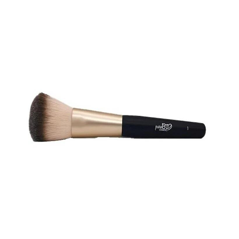 puroBIO Cosmetics N01 vegan makeup brush with synthetic bristles