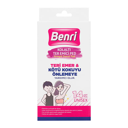 Benri Underarm Sweat Pads for Clothing Protection 14-Pack by Beauty Care Bag