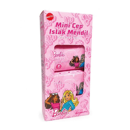 Barbie Mini Pocket Wet Wipes Gentle On-the-Go Cleansing 8-Pack by Beauty Care Bag