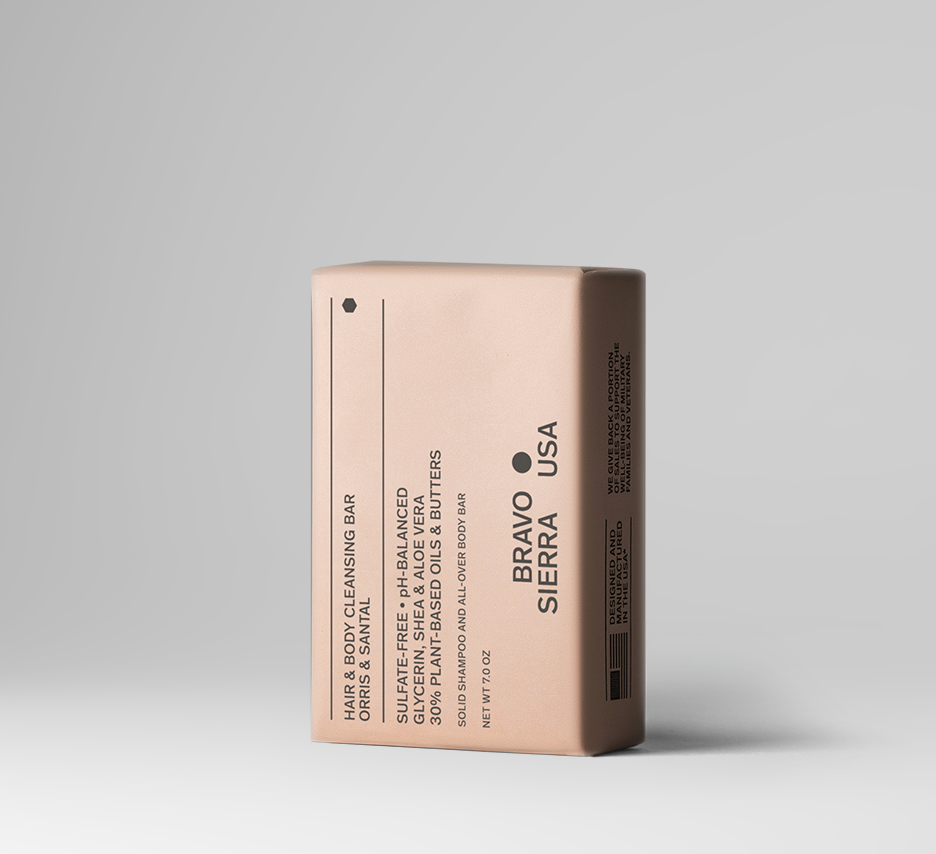Sulfate-free hair and body cleansing bar with shea butter and oat, 7 oz