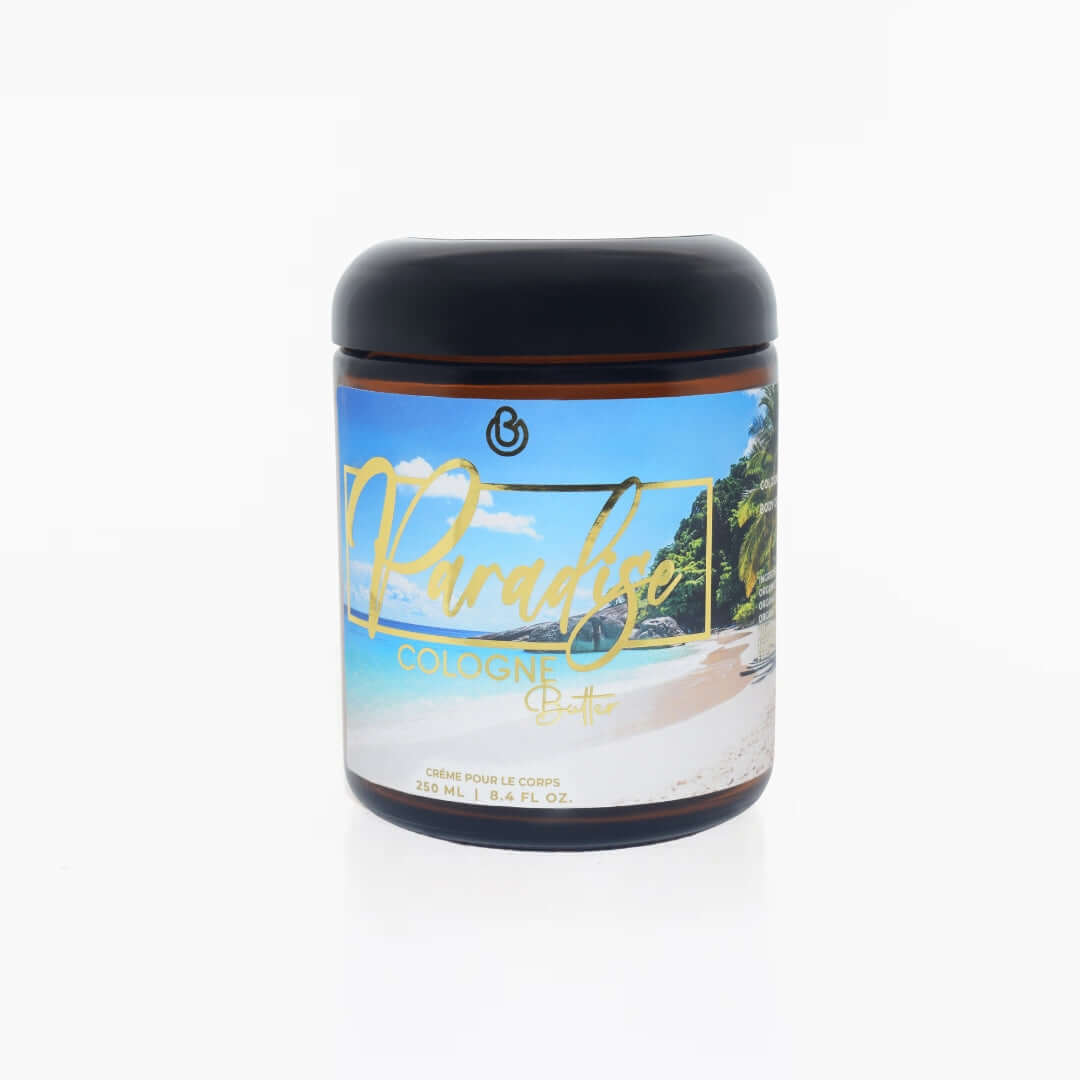 PARADISE – Luxury Fragrance Body Butter | Coconut, Vanilla & Amber Cologne Scent Hydrating Skin Butter | Cologne Butter by CB
