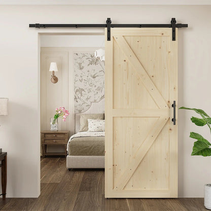 Solid Pine Barn Doors with Track Kit by HAUSVITA