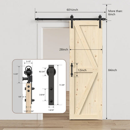 Solid Pine Barn Doors with Track Kit by HAUSVITA