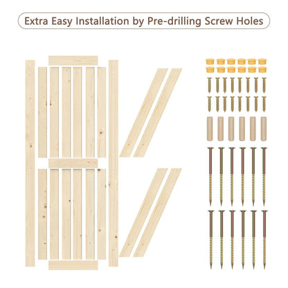 Solid Pine Barn Doors with Track Kit by HAUSVITA