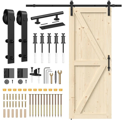 Solid Pine Barn Doors with Track Kit by HAUSVITA