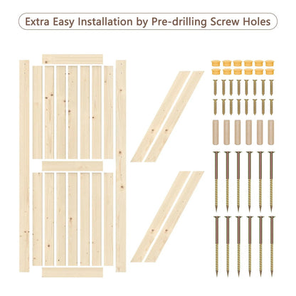 Solid Pine Barn Doors with Track Kit by HAUSVITA