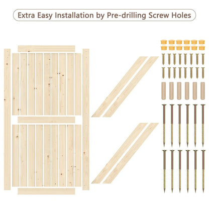 Solid Pine Barn Doors with Track Kit by HAUSVITA