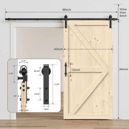 Solid Pine Barn Doors with Track Kit by HAUSVITA