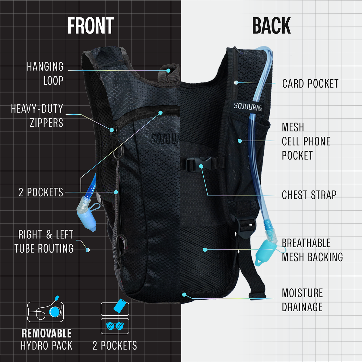 Hydration Pack Backpack (Small) by SoJourner