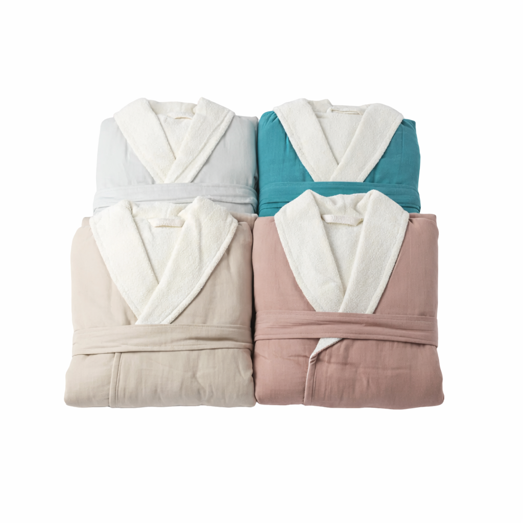 Soluna – Double-Side Muslin/Terry Shawl Robe by Pure Fiber