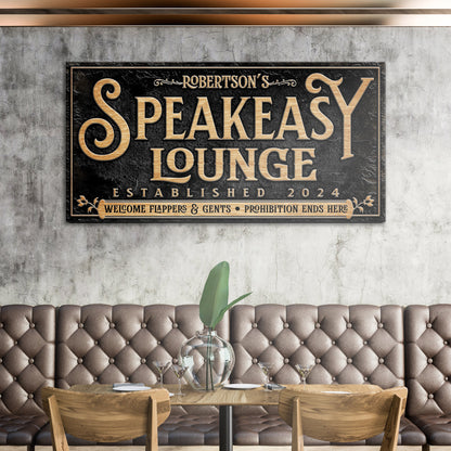 Speakeasy Personalized Bar Sign II by Tailored Canvases