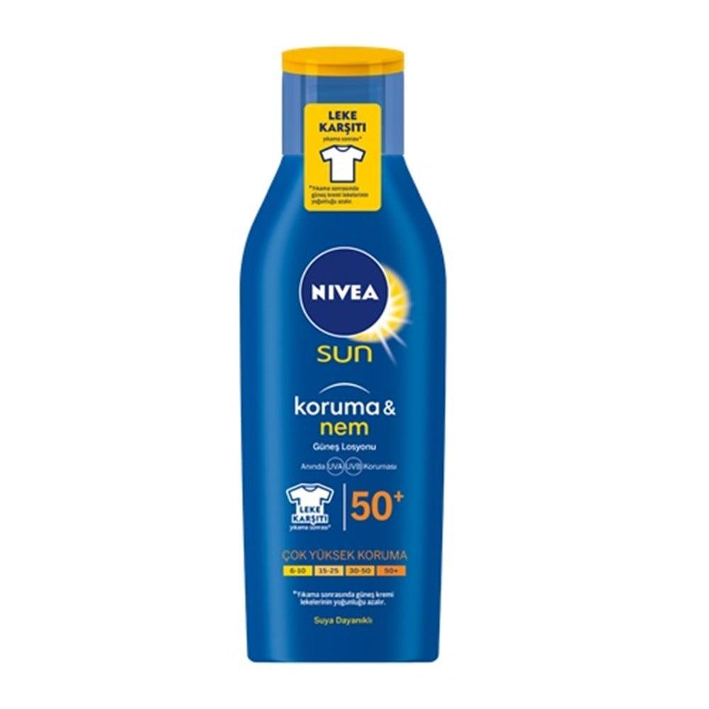 Nivea SPF 50+ Sunscreen Lotion - Moisturizing, Water-Resistant UVA/UVB Protection for All Skin Types by Beauty Care Bag