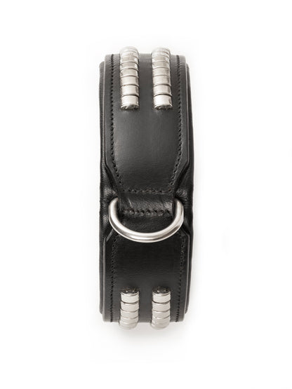 Leather Collar with Designer Studs by Classy Leather Bags