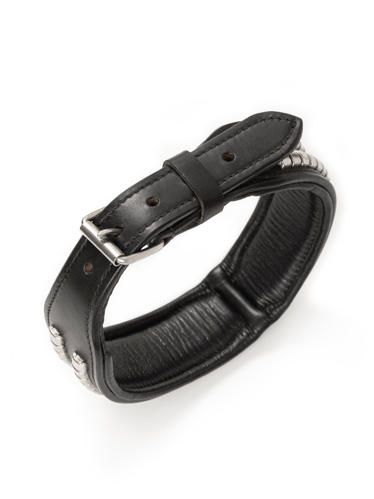 Leather Collar with Designer Studs by Classy Leather Bags