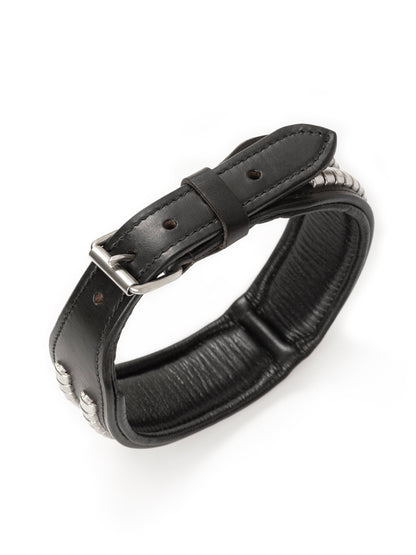 Leather Collar with Designer Studs by Classy Leather Bags