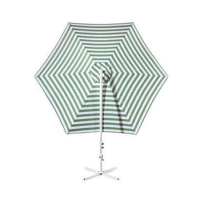 Striped Outdoor Umbrella For Garden Patio Green And White Stripe by Amethyst Hera